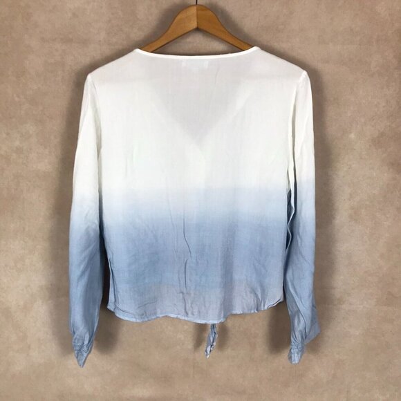 Dip-Dye Wrap Front Long Sleeve Top NEW 1X - Picture 5 of 11